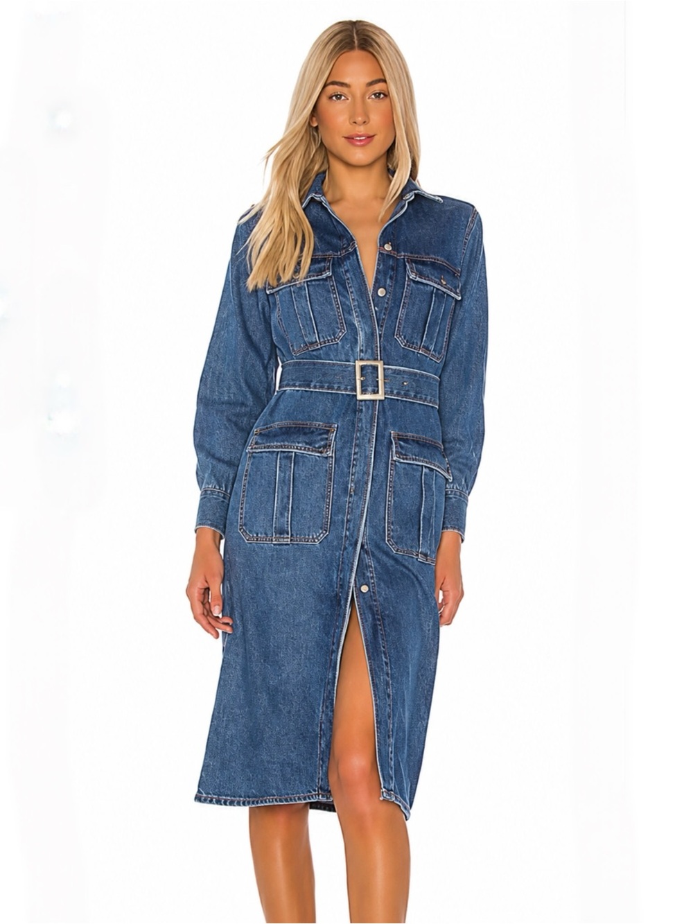 Bardot Blue Denim Midi Dress
